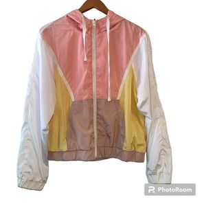 Multicolor windbreak short set, women’s XL